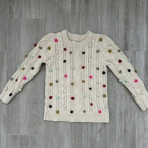 Peek Kids Boutique Style Knit Cream Multicolor sweater size 8 Kids 100% Cotton - Picture 1 of 9
