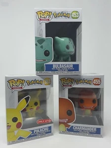 ¡Funko POKEMON PAQUETE DE 3! BULBASAUR PICKACHU CHARMANDER - Imagen 1 de 5