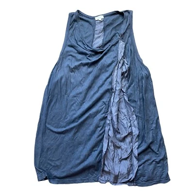 Clu Women's 100% Silk Blue Sleeveless Tunic Blouse, Top Size Medium Made in USA - Image 1 of 4