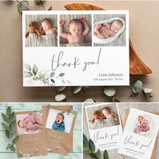 Baby Thank You Cards, Personalised Boy or Girl Birthday Christening (B3)