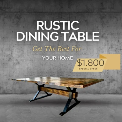 Rustic Dining table, Outdoor Dining Table, Farmhouse, Furniture, Dining Table - Image 1 of 4