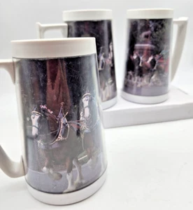 Eagle Brand Budweiser Beer Insulated Plastic mug Clydesdale Horses Wagon 12 0z - Picture 1 of 13