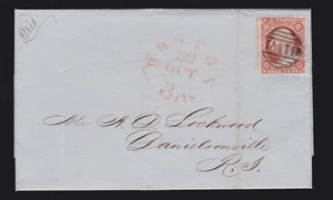US 10 or 10a 1851 Issue 3c Washington Orange Brown on Cover (-003) - Picture 1 of 3