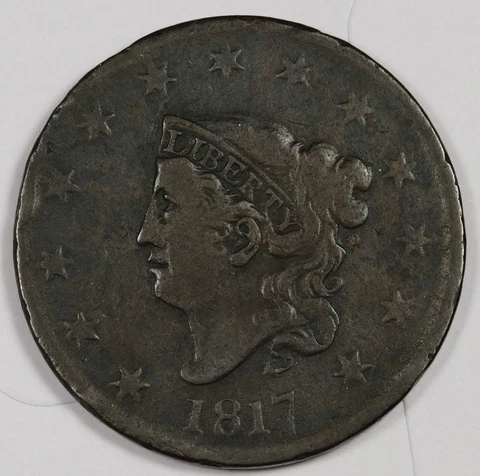 1817 Large Cent.  17 Stars.  VF.   187940 Cover