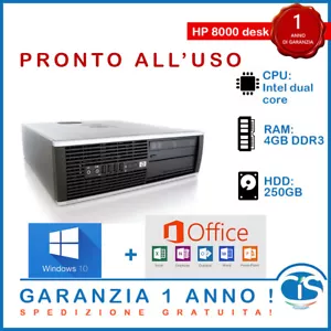 HP PC Desktop WINDOWS 10 WORD EXCEL ORIGINALE RICONDIZIONATO 4GB RAM COMPUTER - Foto 1 di 6