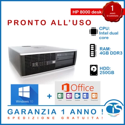 HP PC Desktop WINDOWS 10 WORD EXCEL ORIGINALE RICONDIZIONATO 4GB RAM COMPUTER - Imagen 1 de 4