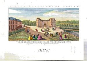 Paquebot KOLUMBIEN Menu Diner 9. Juli 1954. Château de Rambouillet Vorhof - Bild 1 von 1