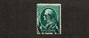 1883 U.S. CLASSIC 4c Blue Grn JACKSON Sc#211 Used Fancy Cancel - Picture 1 of 1