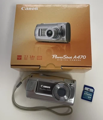 Canon PowerShot A470 Digitalkamera 7,1 MP 3-fach opt. Zoom 2,5'' Silber Kamera - Bild 1 von 4