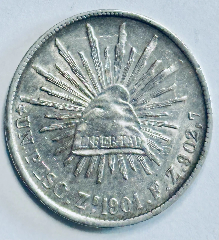 Moneda de 1 peso plata 0,720 1901 ZS FZ MEXICO 🇲🇽 MUY BUEN ESTADO KM#398 Foto 1 de 4