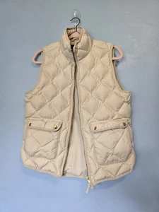 J Crew Gilet imbottito trapuntato donna con zip taglia M beige - Foto 1 di 10