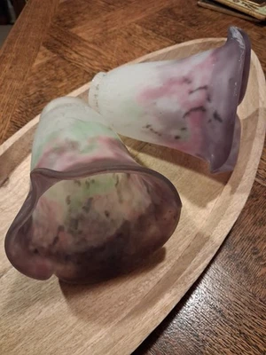 Deux Tulipes En Pâte De Verre Signer Muller Frère Lunéville - Photo 1/4