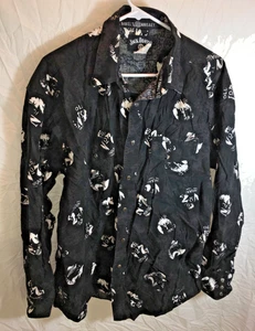 Camicia Jack Daniels vintage LOGO PERLA METALLO A SCATTO nero bianco WESTERN TAGLIA XL 48" - Foto 1 di 4