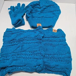 Acogedor conjunto de gorro tejido de invierno Larome y bufanda infinita para mujer  - Imagen 1 de 3