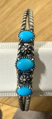 , American West Sleeping Beauty, Turquoise Cuff Bracelet Sterling Silver 6.5 - Image 1 of 4