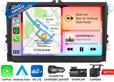 Android 13 6+64 Autoradio Carplay GPS 4G Für VW GOLF 5 6 Touran Polo Caddy Jetta - Bild 1 von 4