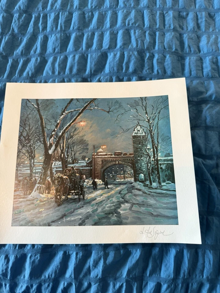 3-panel Canvas Wall Art for Home snow in the city signed by the artist - Image 1 of 1