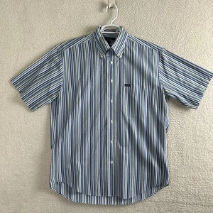 Faconnable Herren M gestreiftes Hemd blau/gelb Button Down Freizeit 100% Baumwolle - Bild 1 von 11