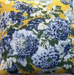 (1) Pottery Barn Leah Floral Printed 24x24" Pillow  - Yellow - SAMPLE - New - Picture 1 of 5