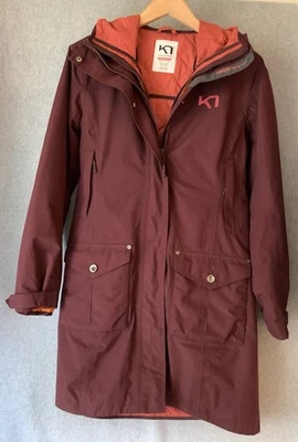Kari Traa Parka Womens Coat Burgundy Sz L Snap In Liner Convertible Nordic Hood - Image 1 of 4