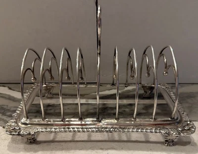 Estante para tostadas georgiano de 8 rebanadas plato de plata alrededor de 1820’s - 1830’s Sheffield Foto 1 de 4