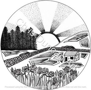 Yorkshire Dales Art Print; Pen and Ink, Swaledale, Muker, hiking, gifts - Picture 1 of 3