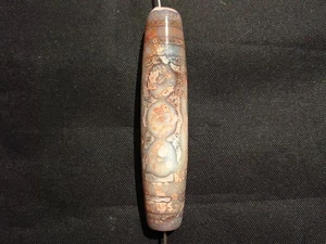 Tolle seltene tibetische alte weiße natürliche Achat Dzi *7äugig* Perle CC090 - Bild 1 von 5