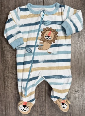 Baby Boy Clothes Koala Baby Newborn Striped Lion Footed Outfit - Image 1 of 3