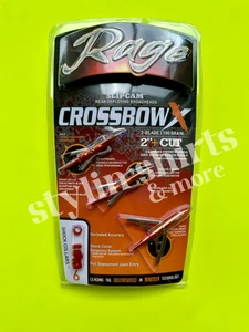 One Rage CROSSBOW X Slipcam 100 grain Mechanical  2 Blade Broadheads 2" Cut - Picture 1 of 2