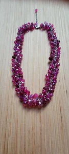 WHITE HOUSE SCHWARZMARKT Fuchsia Kristall Cluster Halskette   - Bild 1 von 8