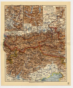 1939 VINTAGE MAP OF OSTMARK / WESTERN AUSTRIA TYROL / ITALY - Picture 1 of 3