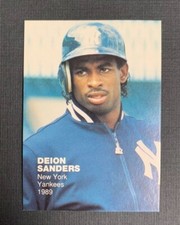 1989 Deion Sanders Rookies Superstars Baseball Card Rare New York Yankees 