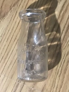 Vintage Half Pint Glass Milk Bottle Montdale Dairy Farms Scott Twp, PA - Picture 1 of 6