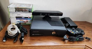 Xbox 360 S Console Model 1439 250 GB HD Bundle W/Kinect, 1 Controller & 12 Games - Picture 1 of 9