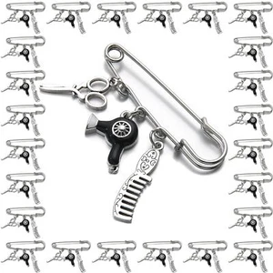 20PCS Brooch Pin with Comb Scissors and Hair Dryer Charms Hairdresser Gift Ha... - Picture 1 of 6