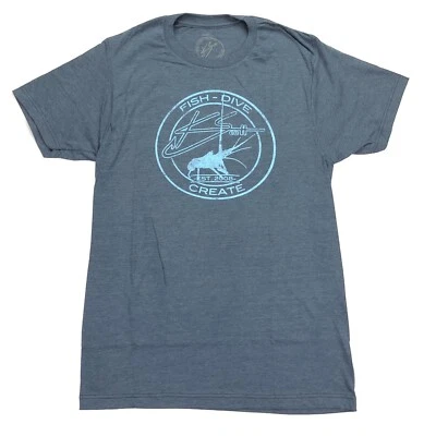 NEW KScott HUK Men's Florida Spiny Lobster Fish Dive Create T-Shirt Blue • Small - Image 1 of 3