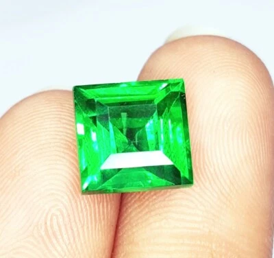 Gemas sueltas con forma de princesa certificadas granate tsavorita natural de 8,67 quilates de piedras preciosas Foto 1 de 4