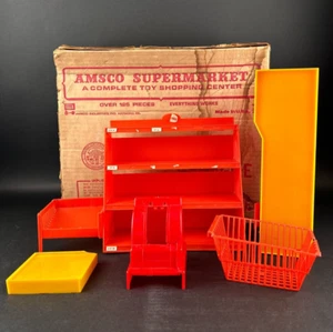 Vintage 1965 Amsco Supermarket Grocery Store Toy Playset with Original Box - Picture 1 of 22