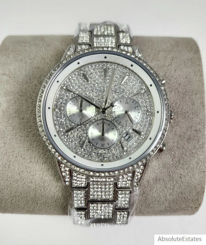 Michael Kors Arrival Ritz Pavé Silver-tone Watch MK6746