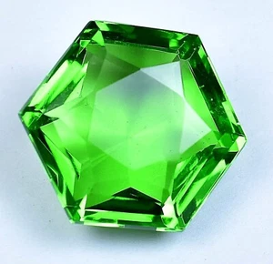 AAA+ Large Green Peridot Hexagon Cut 88.65 Ct. Loose Gemstone Gift for Pendant - Picture 1 of 6