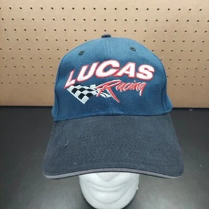 Lucas Oil Racing Hat Dark Blue Cap, Black Cap Adjustable - Picture 1 of 5