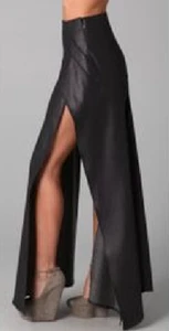 NWT $700 THEYSKEN'S THEORY INDIGO BLUE SANGA LONG DENIM LAYERED MAXI SKIRT SZ 26 - Picture 1 of 10