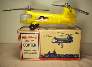 1950's~HUBLEY~NIB~METAL TOY COPTER NO. 1483~DIE CAST HELICOPTER TOY IN ORIG. BOX