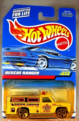 1998 Hot Wheels Mainline/Collector #1048 RESCUE RANGER White w/Chrome 5Dot Spoke - Image 1 of 4