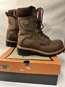 Harley-Davidson Women 8 1/2 Lace up/Zip Logger Motorcycle Riding Boots D87088 - Picture 1 of 10