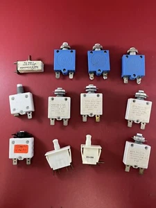 LOTE DE 12 DIFERENTES PRODUCTOS MECÁNICOS DISYUNTOR MILITAR AEROESPACIAL VINTAGE - Imagen 1 de 9