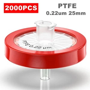 2000pcs Lab PTFE Syringe Filter25mm 0.22um NoSterile HPLC Hydrophobic Filtration - Picture 1 of 13