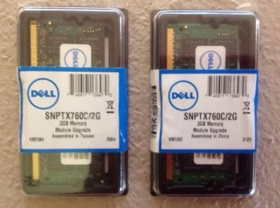 Dell 2 GB Memory Module Upgrade - SNPTX760C/2 - Brand New Sealed Pkg (2 Items) - Image 1 of 3