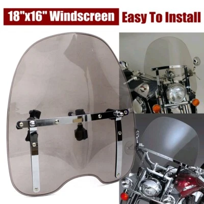 For Suzuki Harley Kawasaki Honda Shadow ACE VT750 VT1100 VLX600 Front Windshield - Image 1 of 4