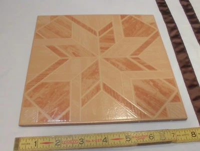 1 pc. *Aspecto de madera de parquet* Azulejo de piso de cerámica 8" X 8" de Interceramic Co. NUEVO Foto 1 de 4